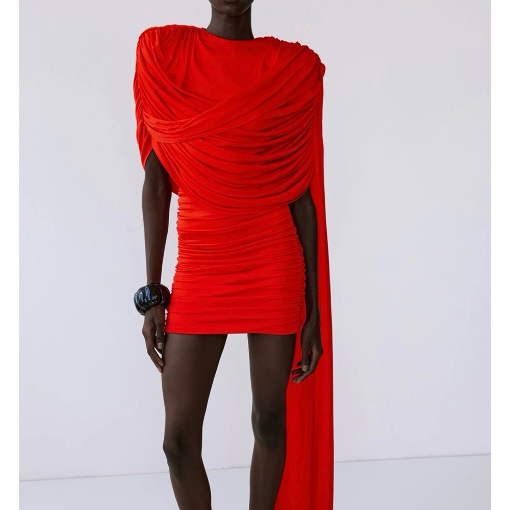 The New Arrivals - Red Draped Dress